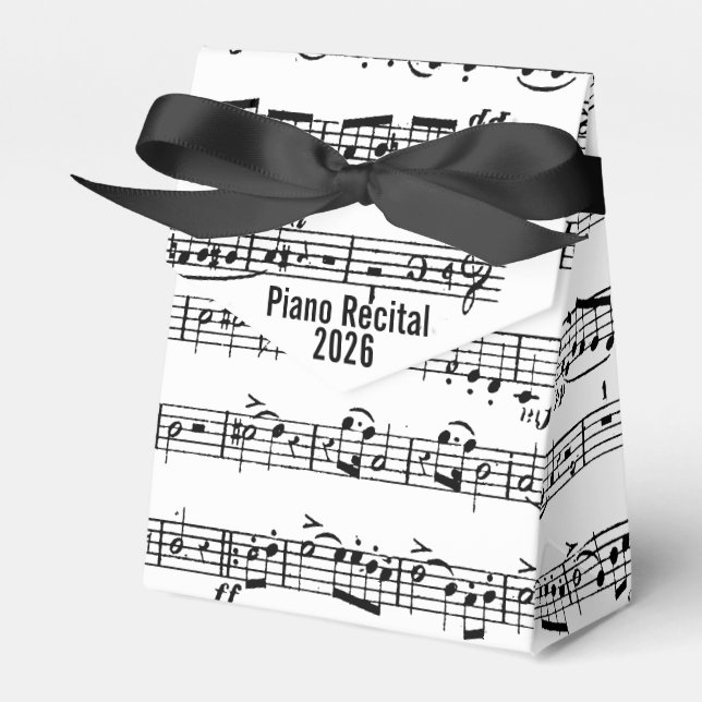 sheet music for piano recital favour box (Front Side)