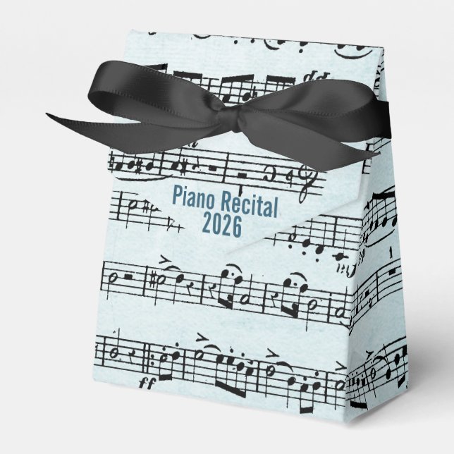 sheet music for piano recital favour box (Front Side)