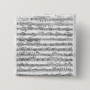 Sheet Music for the Overture to 'Egmont' 15 Cm Square Badge