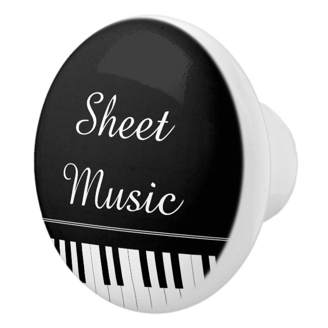 Sheet Music labelled Grand Piano for musical notes Ceramic Knob (Right)