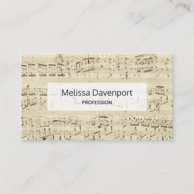 Sheet Music Musical Notes Musician Business Card (Front)
