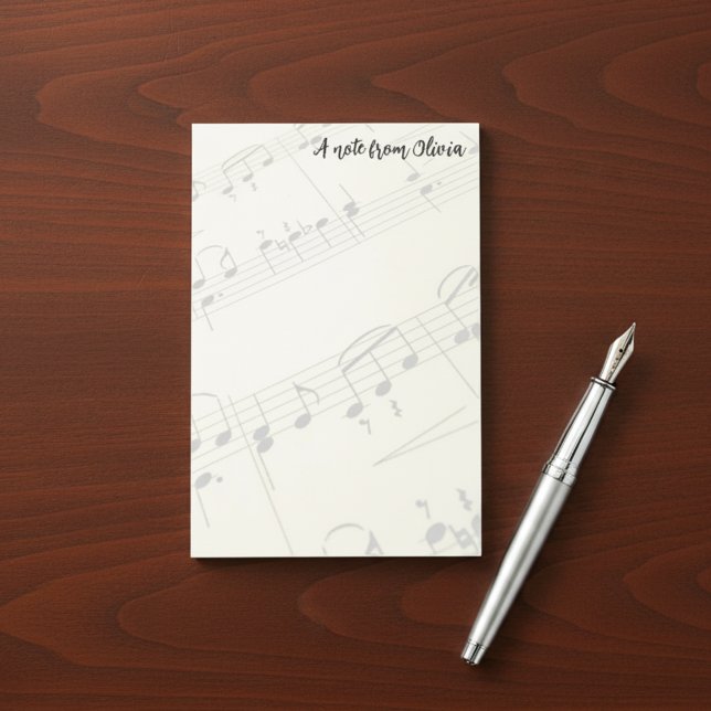 Sheet Music Note From Custom Name Sticky Notes (Sheet music sticky notes with custom name.)