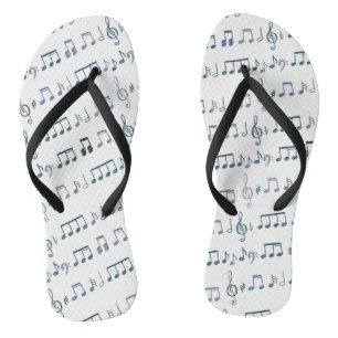 Sheet music notes doodle drawing design jandals