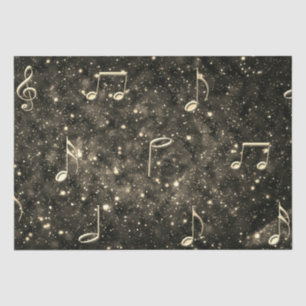 Sheet Music Notes Gold Black Decoupage