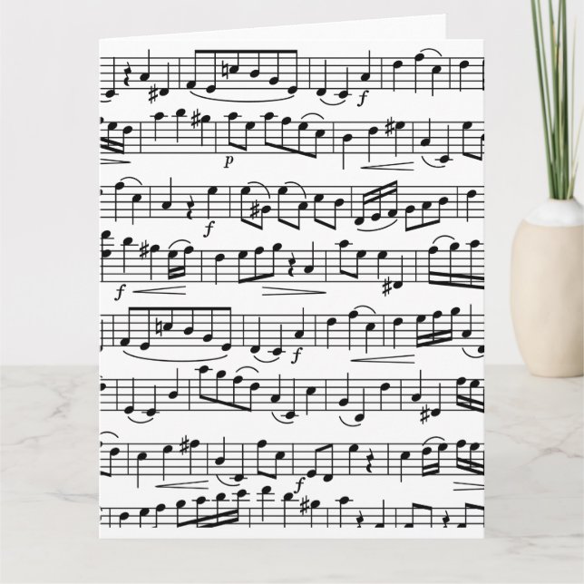 Sheet Music Notes Greeting Card (Front)