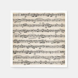 Sheet Music On Old Paper Napkin