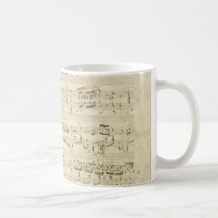 Sheet Music on Parchment Handwritten in Ink Coffee Mug
