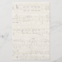 Sheet Music on Parchment Handwritten in Ink