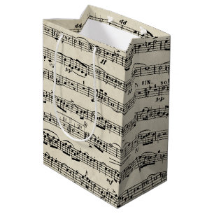 Sheet Music On Vintage Medium Gift Bag