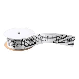 Sheet Music on White Satin Ribbon