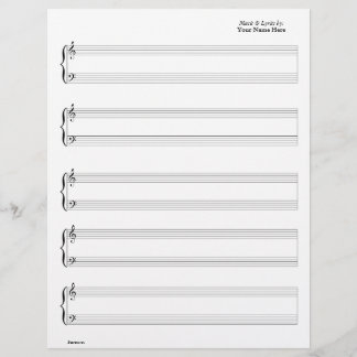 Sheet Music - Piano & Vocal (Write your own music)