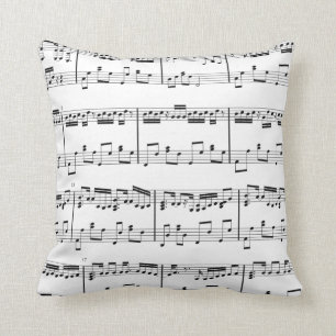 Sheet Music Pillow White