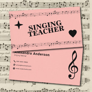 Sheet Music - Singing Teacher Business Card