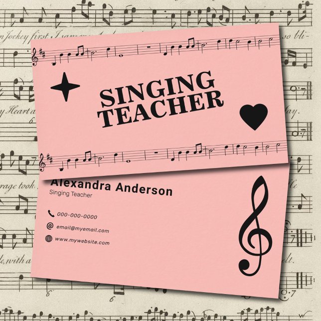 Sheet Music - Singing Teacher Business Card (Sheet Music - Singing Teacher Business Card)