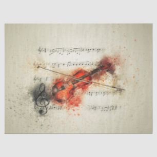 Sheet Music Violin Decoupage Tissue Paper