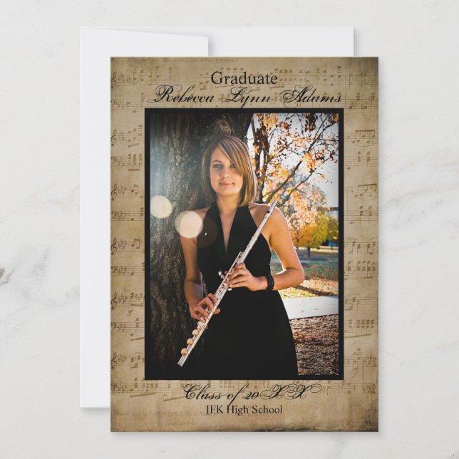 Sheet Music w/Photos - Graduation Announcement (Front)