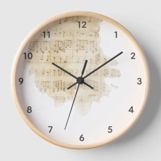 Sheet Music Watercolor Vintage Clock