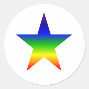 Sheet of 20 small rainbow star stickers