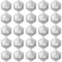 Sheet of 25 Custom Text D20 Die | White Template