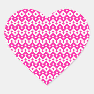 Sheet of Heart-shaped Stickers, Candy Pink, White Heart Sticker
