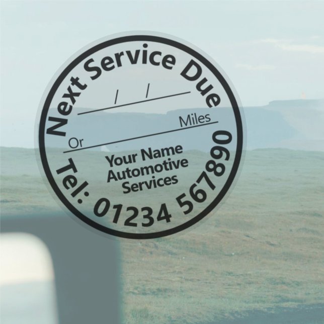 Sheet of Next Car Service Due Windscreen Stickers (Creator Uploaded)