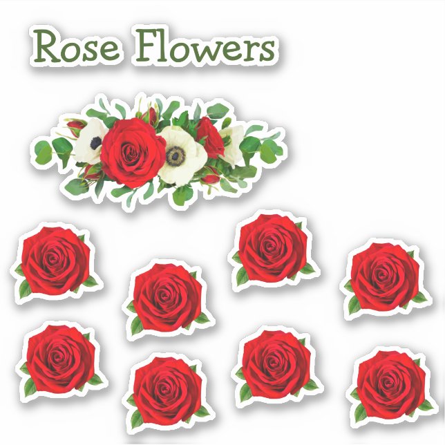 Sheet Of Red Rose Flowers (Front)