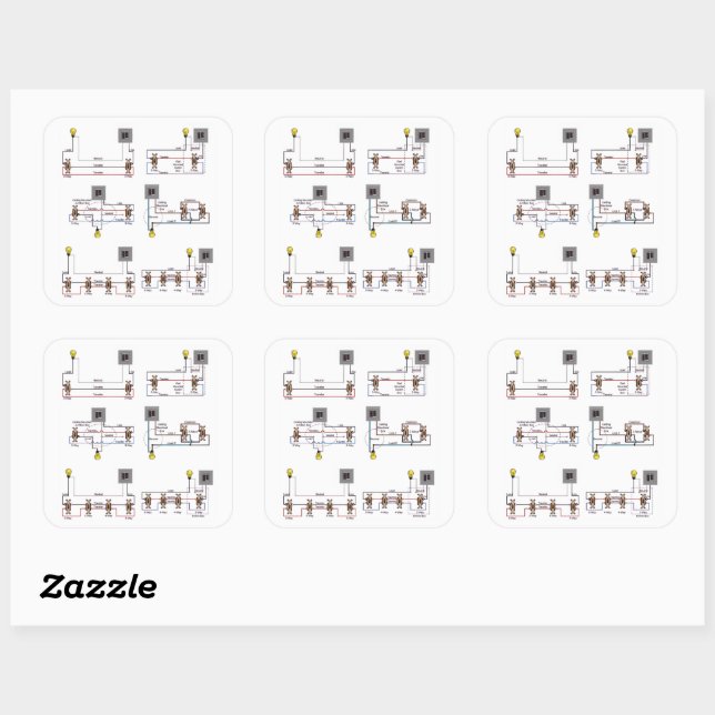 Sheet of Six STICKERS with 3-Way & 4-Way Diagrams (Sheet)