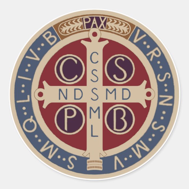 Sheet of St. Benedict Medal Stickers (Front)