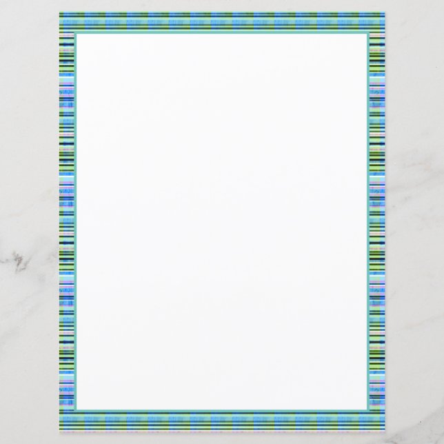 Sheet Paper in Turquoise Stripe Print (Front)
