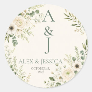 Sheet:Personalised Botanical Wedding Initials Seal