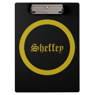 Sheffey Fonts - Black and Gold Monogram Clipboard