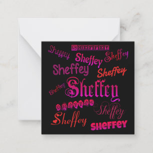 Sheffey Fonts - Pink and Red Card