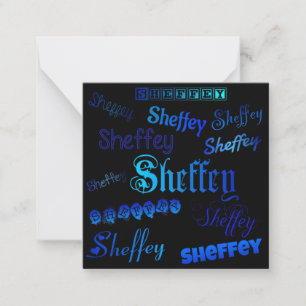 Sheffey Fonts - Shades of Blue on Black Card
