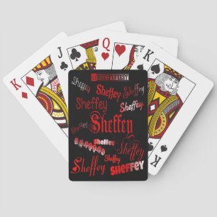 Sheffey Fonts - Shades of Red on Black Playing Cards