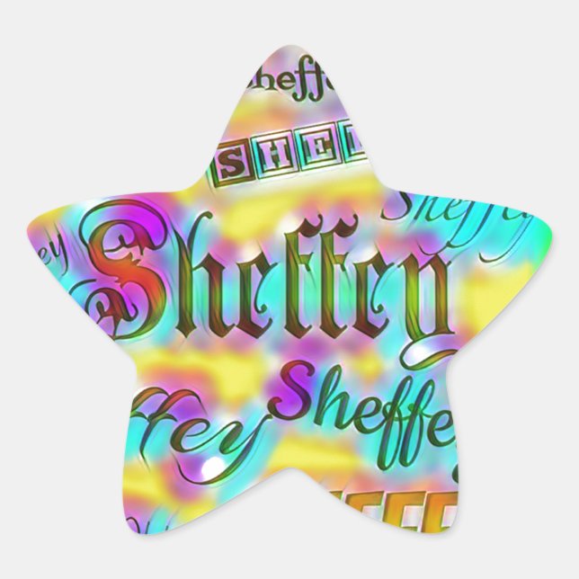 Sheffey Fonts - Yellow and Pink Rainbow Star Sticker (Front)