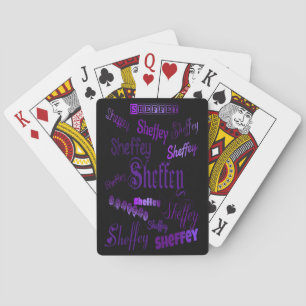 Sheffey Purple Fonts Playing Cards