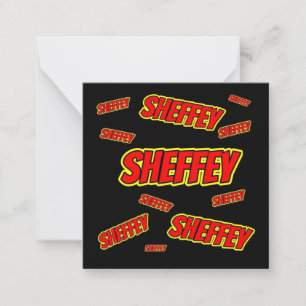 Sheffey Red Comic Font Card