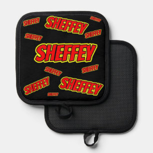 Sheffey Red Comic Font Pot Holder