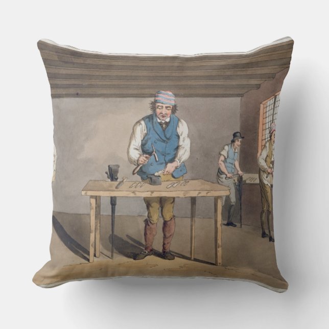 Sheffield Cutler, from `Costume of Yorkshire' engr Cushion (Front)