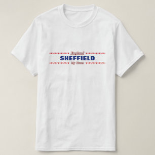 SHEFFIELD - My Home - England; Red & Pink Hearts T-Shirt