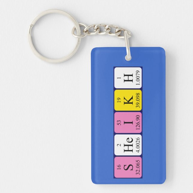 Sheikh periodic table name keyring (Front)