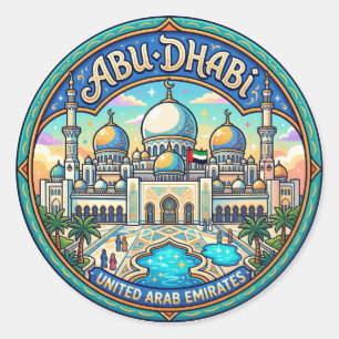 Sheikh Zayed Grand Mosque United Arab Emirates Classic Round Sticker