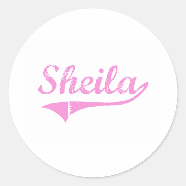 Sheila Classic Style Name Round Sticker (Front)