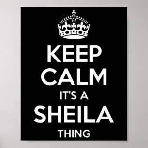 Sheila Keep Calm Personalised Name Birthday Funny  Poster
