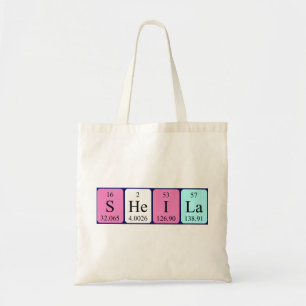 Sheila periodic table name tote bag