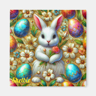 SHELBIE ~ Easter Bunny and Eggs ~  Magnet