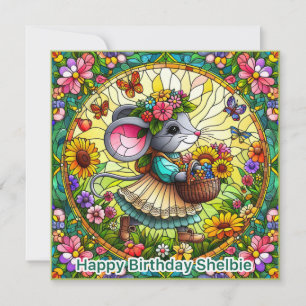 ~ SHELBIE ~ Happy Birthday ~ Mouse And Flowers ~