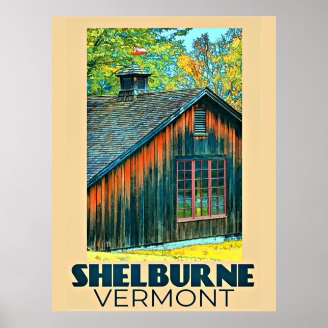 Shelburne, Vermont vintage travel poster (Front)