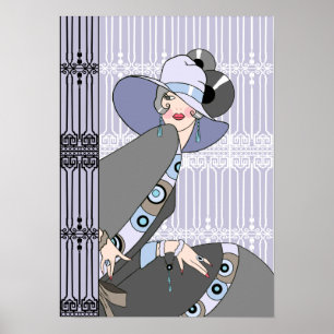 Shelby, 1930s Lady in Mauve and Grey Poster