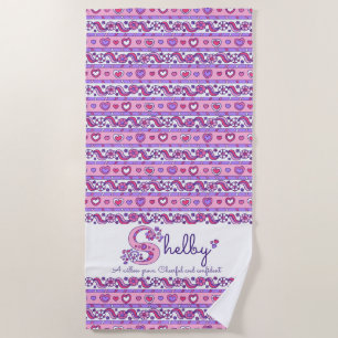Shelby name meaning flower doodle beach towel